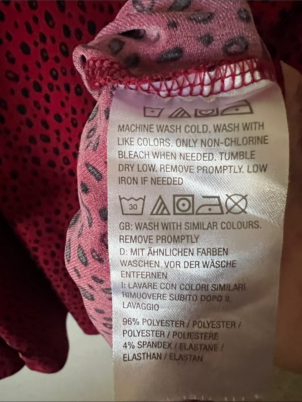 Susan Graver Dot Print Tops in Black & Burgundy Pink (2) - Picture 6 of 6